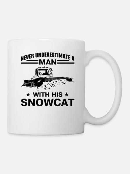 Ne jamais sous-estimer un homme avec son snowcat - Mug blanc - blanc