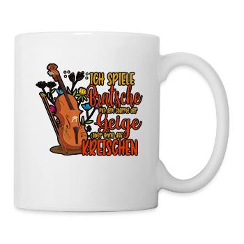 Violine Ich spiele Bratsche mit dem Charme der - Tasse - Weiß - Rechts