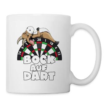 Darten Spiel Dartscheibe Bock auf Dart Dartspieler - Tasse - Weiß - Rechts