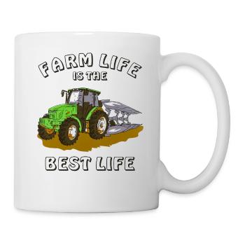 TRAKTOR PFLUG FARM LIFE IS THE BEST LIFE - Tasse - Weiß - Rechts