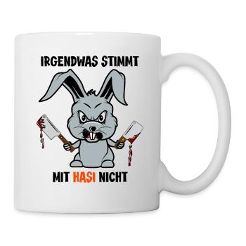 Halloween 2021 Monster verrückter Hase Sarkasmus - Tasse - Weiß - Rechts