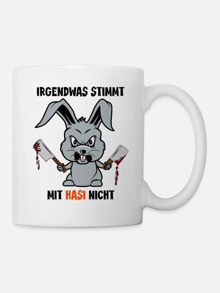 Halloween 2021 Monster verrückter Hase Sarkasmus - Tasse - Weiß