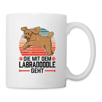 Die mit dem Labradoodle Australian Labradoodle - Tasse - Weiß - Rechts