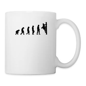 Netzelektriker Evolution Geschenk Elektriker - Tasse - Weiß - Rechts