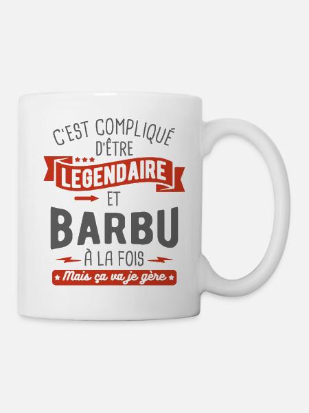 légendaire et barbu - Mug blanc - blanc