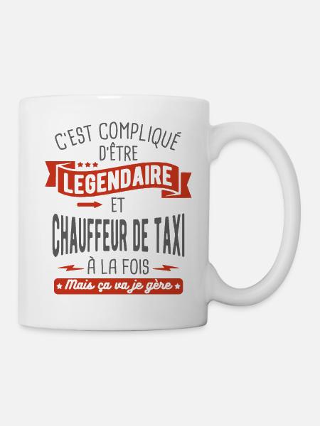 légendaire et chauffeur de taxi - Mug blanc - blanc