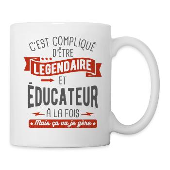 légendaire et éducateur - Mug blanc - blanc - Droite
