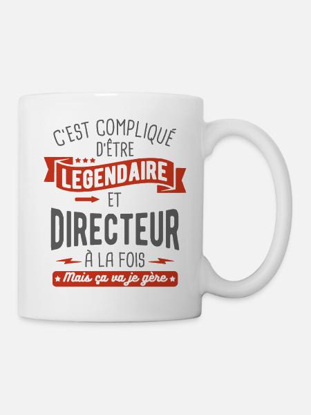 légendaire et directeur - Mug blanc - blanc
