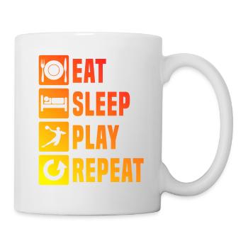 Handball Kinder Eat Sleep Handball Repeat - Tasse - Weiß - Rechts
