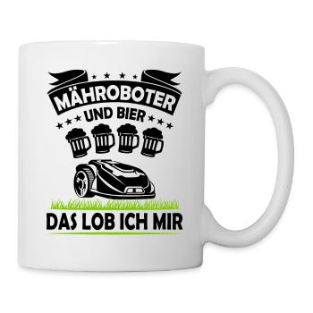 Hobbygärtner Rasenroboter Rasenmähroboter Fun - Tasse - Weiß - Rechts