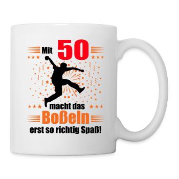 Boßeln Geschenk Boßler Bosseln Boßelsport 50 Jahre - Tasse - Weiß - Rechts