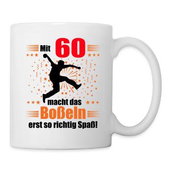 Boßeln Geschenk Boßler Bosseln Boßelsport 60 Jahre - Tasse - Weiß - Rechts