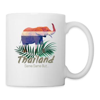 Éléphant de Thaïlande avec drapeau et cadeau jungle - Mug blanc - blanc - Droite