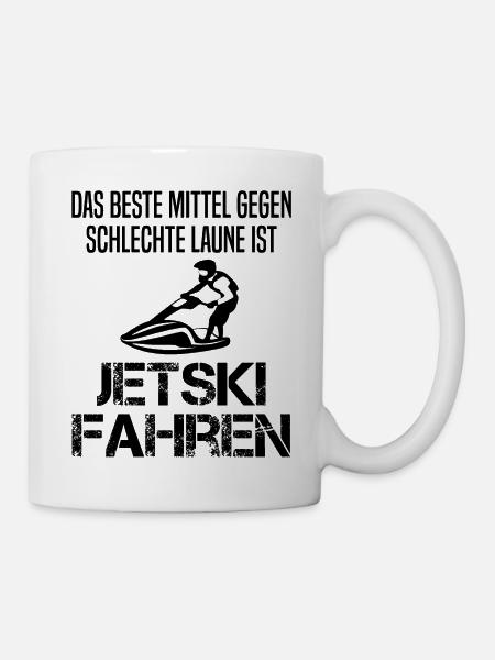 Jetski Fahrer Spruch Lustig Wasserscooter Geschenk - Tasse - Weiß