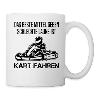 Kart Gokart Kartsport Kartfahrer Spruch Geschenk - Tasse - Weiß - Rechts
