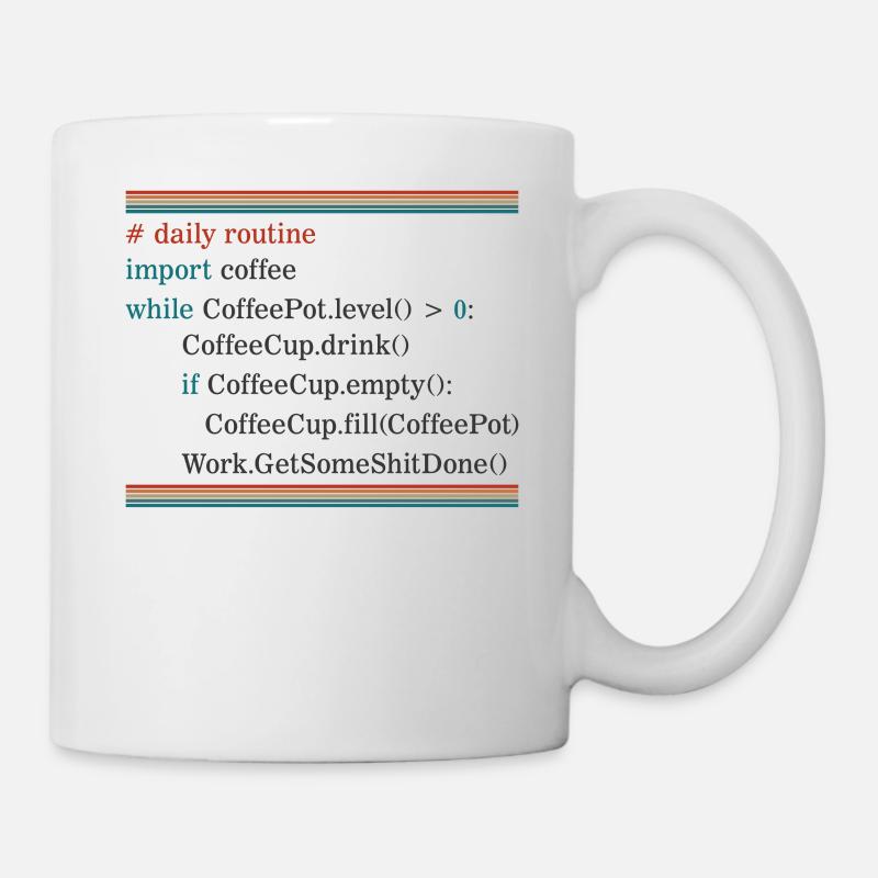 Python Code Mug, Python Programming Mug, Python - Tasse - Weiß