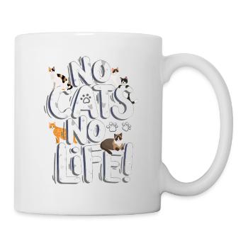 Pas de chats pas de vie chats Saint-Valentin - Mug blanc - blanc - Droite