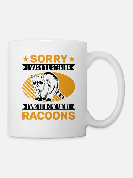 Je n’écoutais pas, je pensais à Racoons - Mug blanc - blanc