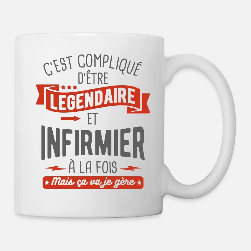 légendaire et infirmier - Mug blanc - blanc