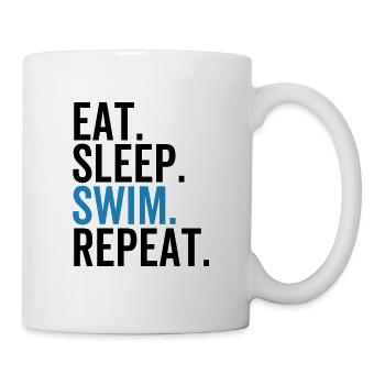 Manger Dormir Nager Répéter - Mug blanc - blanc - Droite