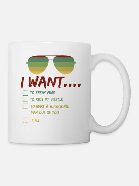 I Want To Break Free Sonnenbrille Sommer - Tasse - Weiß