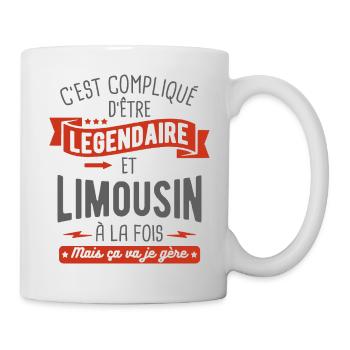 légendaire et limousin - Mug blanc - blanc - Droite