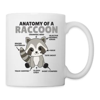 süßer Waschbär Erklärung Anatomy of a raccoon - Tasse - Weiß - Rechts