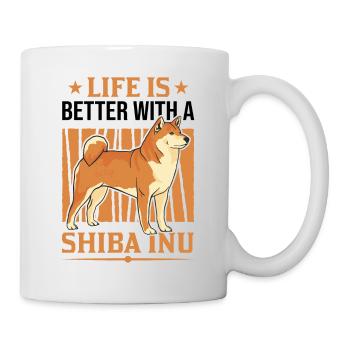 Life is better with a Shiba Inu - Mug - white - Right