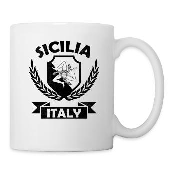 Sicila Italy Italienisch Wappen Flagge Italien - Tasse - Weiß - Rechts