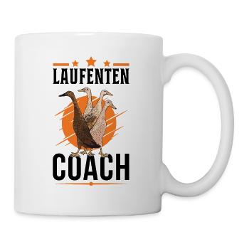Laufenten Coach Indische Laufente Flaschenente - Tasse - Weiß - Rechts