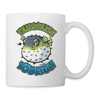 Puffer Fish Partiellement mortel Bande dessinée - Mug blanc - blanc - Droite