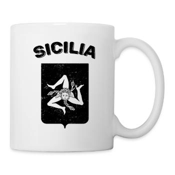 Sicilia Palermo Italienisch Wappen Sizilien - Tasse - Weiß - Rechts