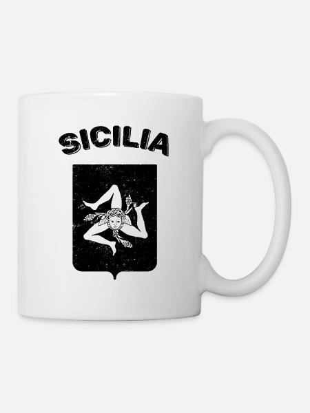 Sicilia Palermo Italienisch Wappen Sizilien - Tasse - Weiß