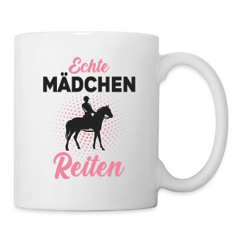 Pferdemotiv Reiterin Pferdebesitzer Reitshirt - Tasse - Weiß - Rechts