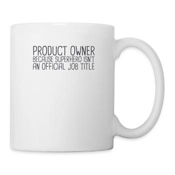 « Product Owner Superhero | » Scrum Master" » - Mug blanc - blanc - Droite