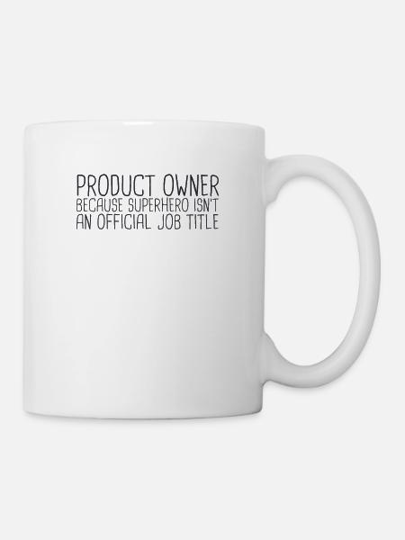"Product Owner Superhero | "Scrum Master"" - Tasse - Weiß