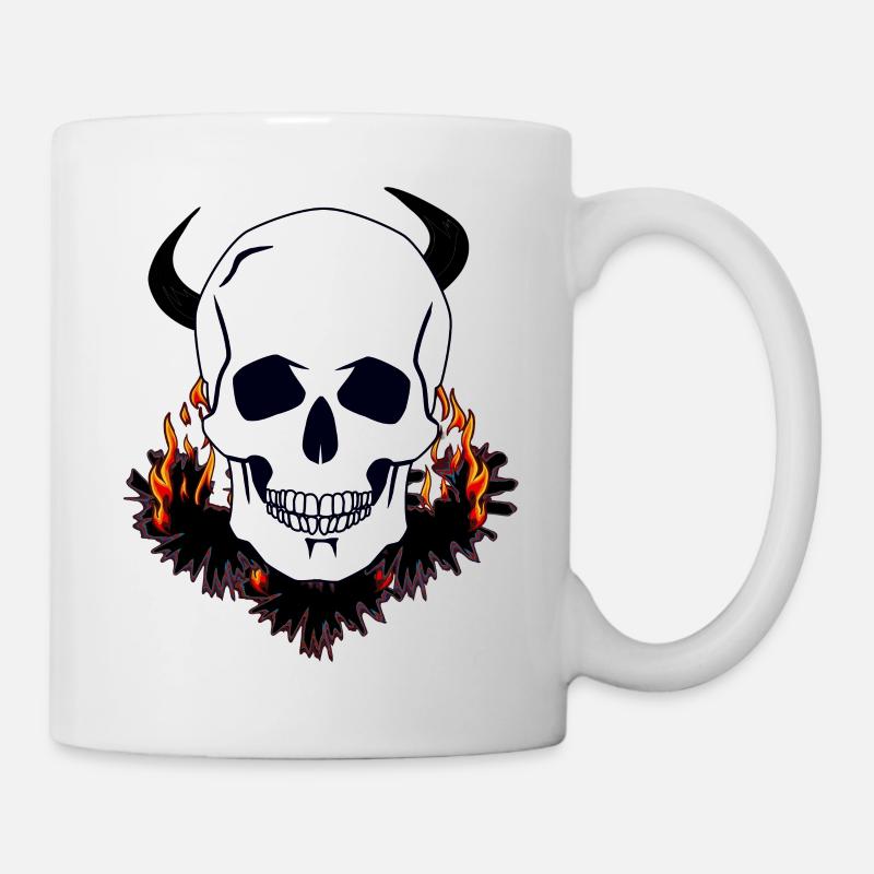 Teufel Schädel Fegefeuer Hölle Satan teuflisch Tod - Tasse - Weiß