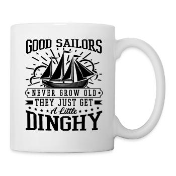 Les marins ne vieillissent jamais petit canot drôle de voile - Mug blanc - blanc - Droite