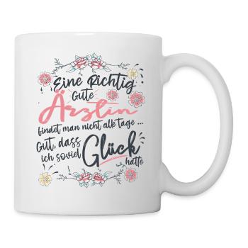 Ärztin Danke Ärztinnen Hausärztin - Tasse - Weiß - Rechts