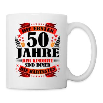 50 Geburtstag Frauen Männer Geschenk lustig - Tasse - Weiß - Rechts