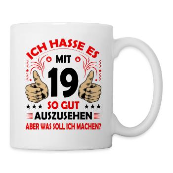 19 Geburtstag 19. Ehrentag Club der alten Säcke 19 - Tasse - Weiß - Rechts