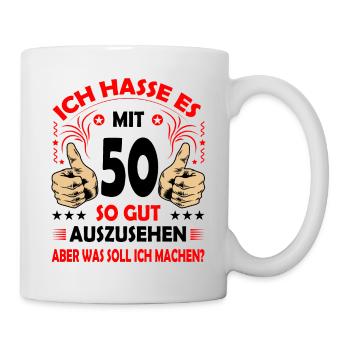 50 Geburtstag 50. Ehrentag Club der alten Säcke 50 - Tasse - Weiß - Rechts