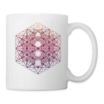64 Tetrahedron Metatrons Cube Sacred Geo - Mug - white - Right