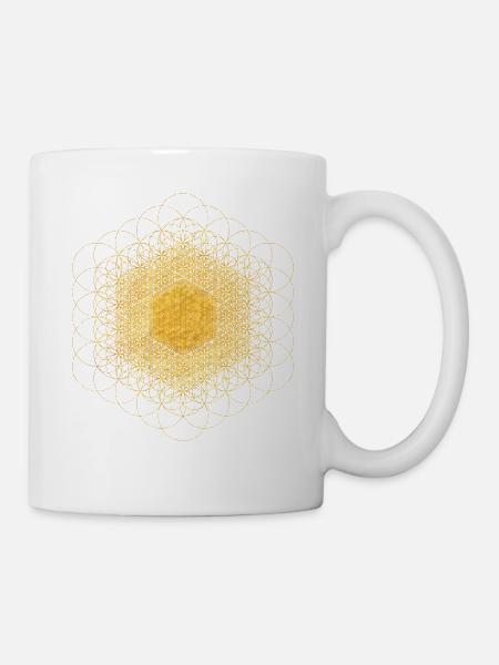 Fleur de vie dimensionnelle fractale - Mug blanc - blanc