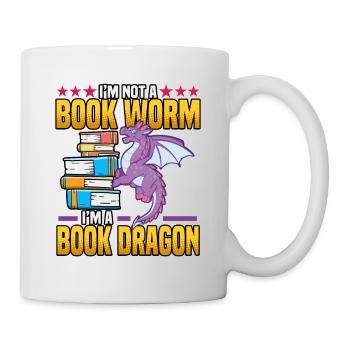 Drôle Je ne suis pas un ver de livre Je suis un livre Dragon Nerds - Mug blanc - blanc - Droite