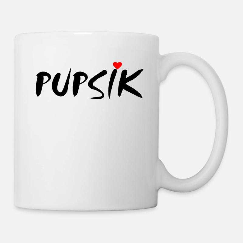 Pupsik russischer Slogan St. Valentine's Day - Tasse - Weiß