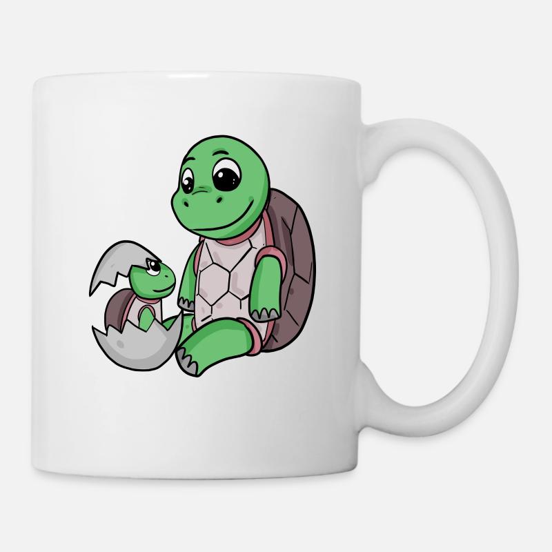 Schildkröte mit Baby Schildkröte - Tasse - Weiß