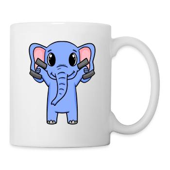 Elefant Fitness Motivation Gym Geschenk - Tasse - Weiß - Rechts