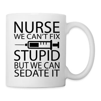 Nurse Krankenschwester Corona - Tasse - Weiß - Rechts