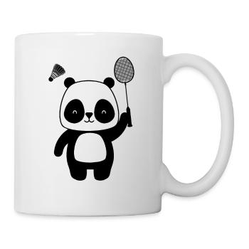 Badminton Panda mignon et drôle - Mug blanc - blanc - Droite